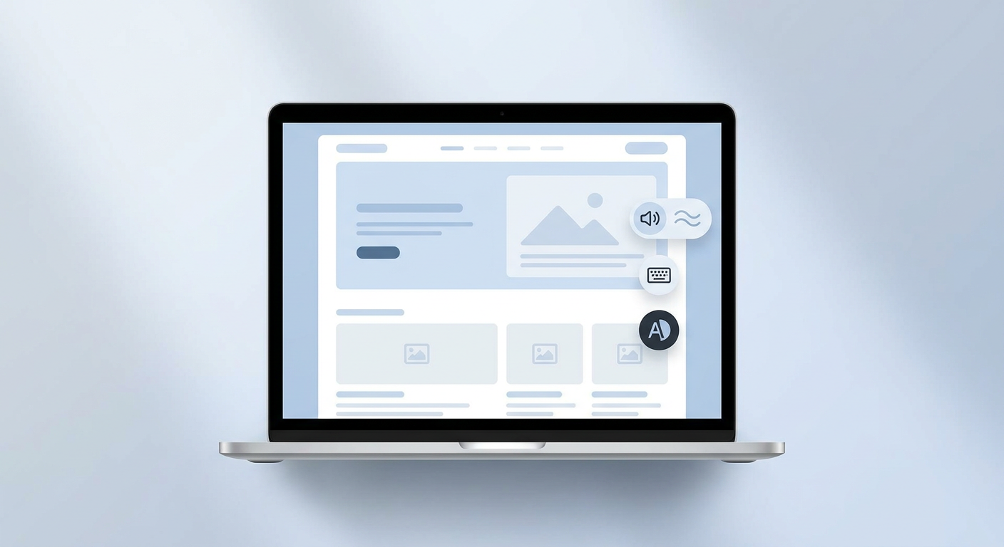 ADA compliant website Scottsdale AZ - accessibility icons overlaid on a modern website interface design